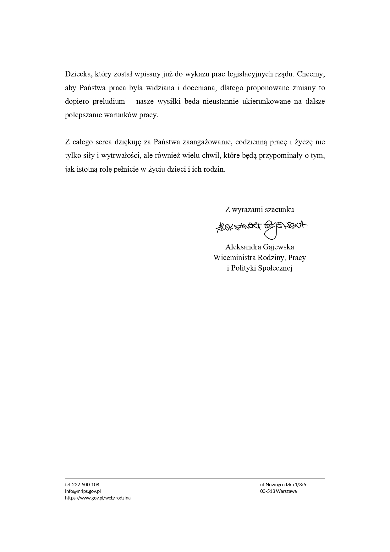List_Wiceministry_Aleksandry_Gajewskiej_-_Dzień_Opiekuna_Małego_Dziecka_page-0002