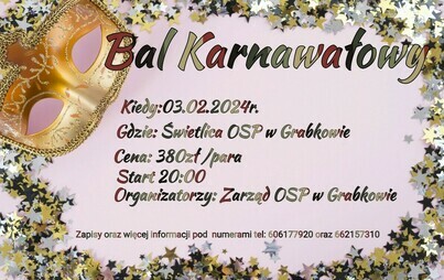 Zdjęcie do Bal karnawałowy w Grabkowie