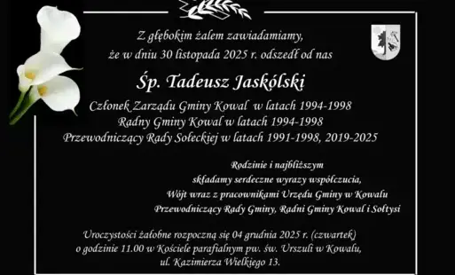 Zdjęcie do Zmarł Śp. Tadeusz Jask&oacute;lski