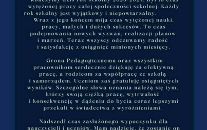 Zdjęcie do Szanowni Państwo Dyrektorzy, Drodzy Nauczyciele i Wychowawcy, Pracownicy Oświaty,  Kochani Rodzice i Uczniowie!