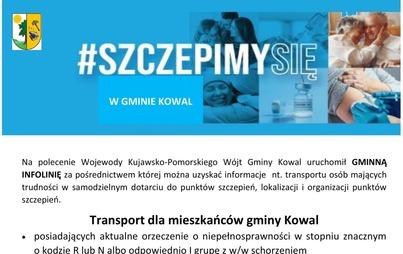 Zdjęcie do # Szczepimy się w Gminie Kowal